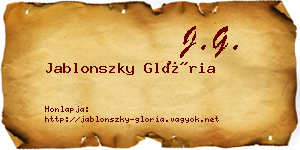 Jablonszky Glória névjegykártya